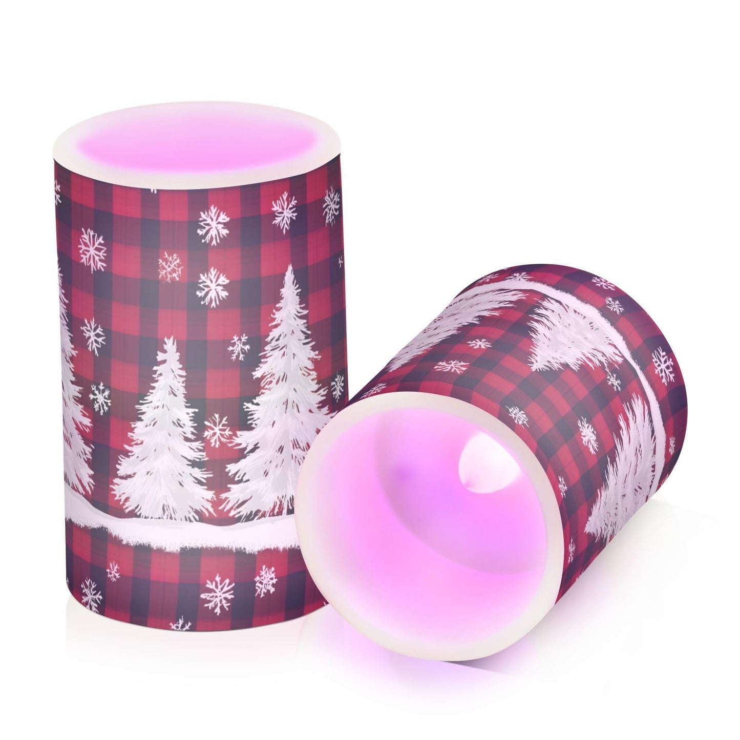 ALAZA Christmas Tree Snow Buffalo Flameless Candles Battery Operated with Remote Timer,Tea Light Candles LED Pillar Votive Candles Set of 2 for Outdoor Indoor Decorations223