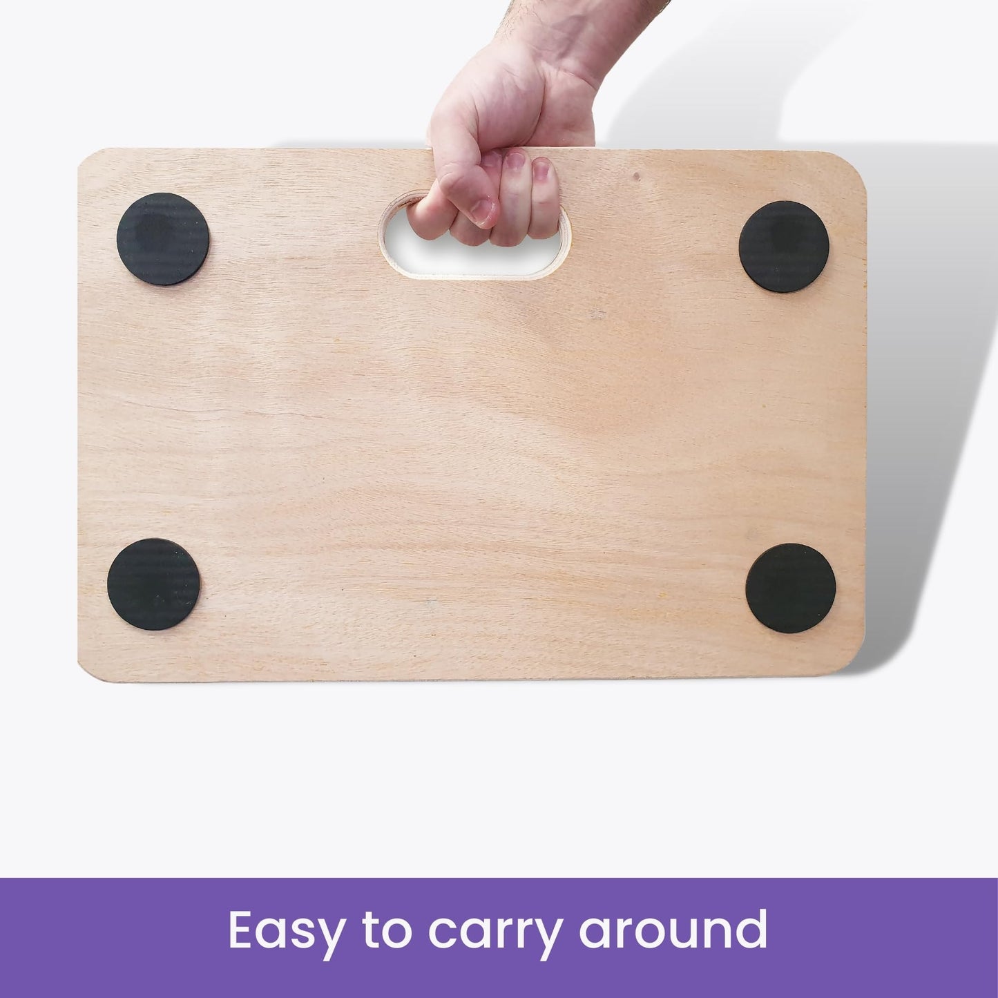 Move-It Platform Dolly With Grip Pads, Heavy-Duty Anti-Slip Transport Roller Trolley For Moving Furniture & Equipment, 180kg Load Capacity, Wooden (45 x 30cm)