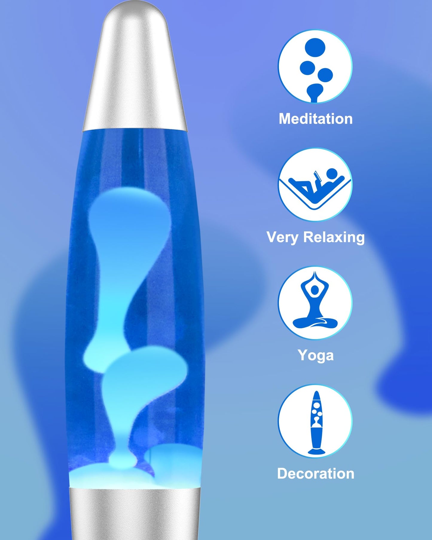 Eadaiylon Blue LED Motion Lamp for Adults and Kids, Liquid Motion Lamps with White Wax Flows, Night Light Home Room Decor, Gifts for Women and Girls
