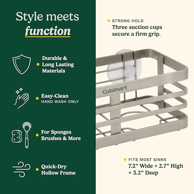 Cuisinart Sponge Holder for Kitchen Sink—Metal Sink Caddy