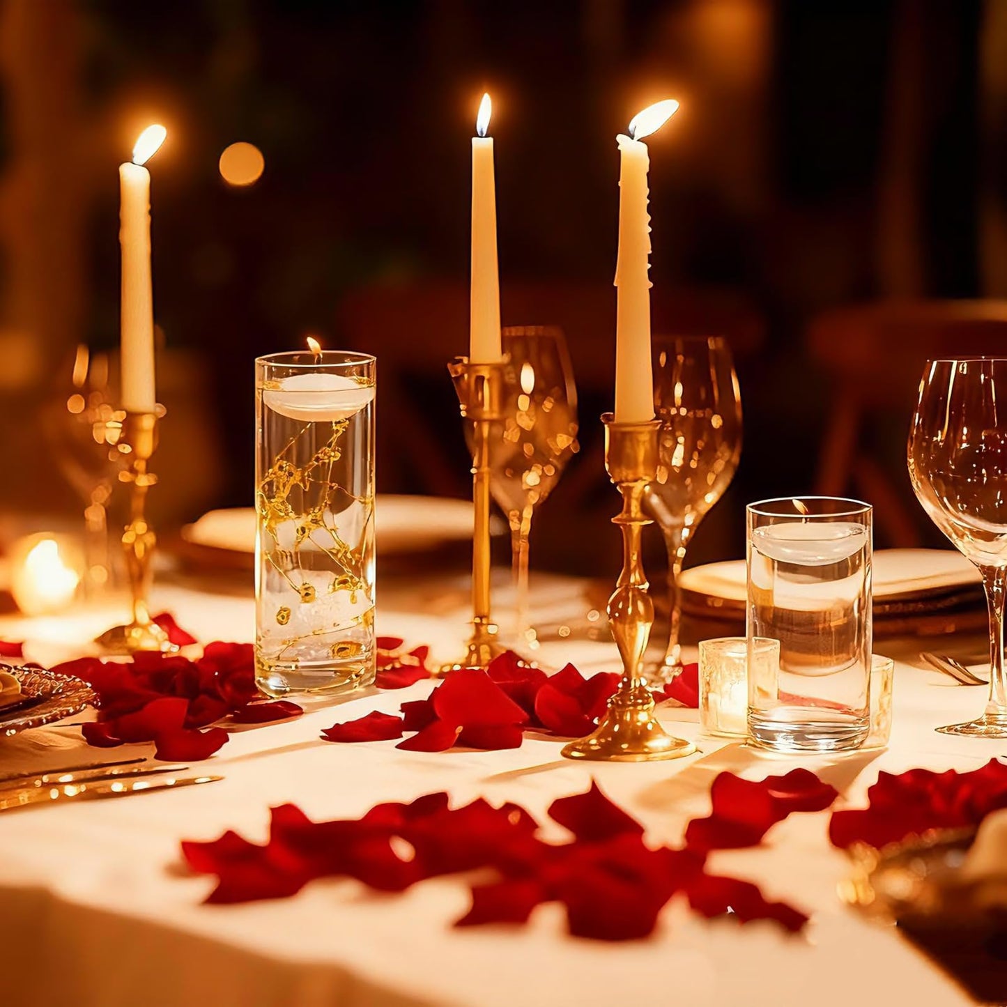 UDU 12 Set Glass Vases for Centerpieces with 24 White Floating Candles 80000 Vase Filler 6 Pearl String Party Event Home Wedding Centerpieces for Tables Decorations
