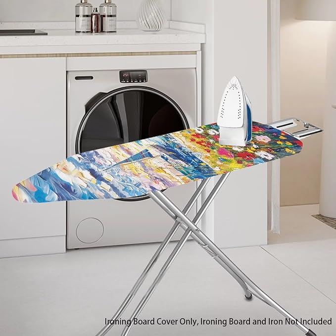 Floral Print Ironing Board Cover and Pad, Stretch Standard Size Thick Padding