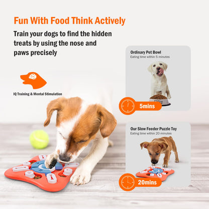 knitly Dog Puzzle Toys, Interactive Treat Puzzle for IQ Training and Mental Enrichment, Large Medium Small Dog Toys for Brain Stimulation, Best Dispensing Slow Feeder Gifts for Puppy