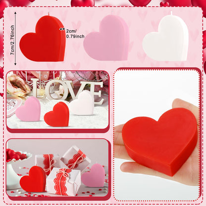 Mtlee 6 Pieces Valentine's Day Scented Candles Heart Shape Soy Candles Romantic Love Tealight Candle Gifts for Home Decor Valentine's Day Party Bedroom Room Table Decorations