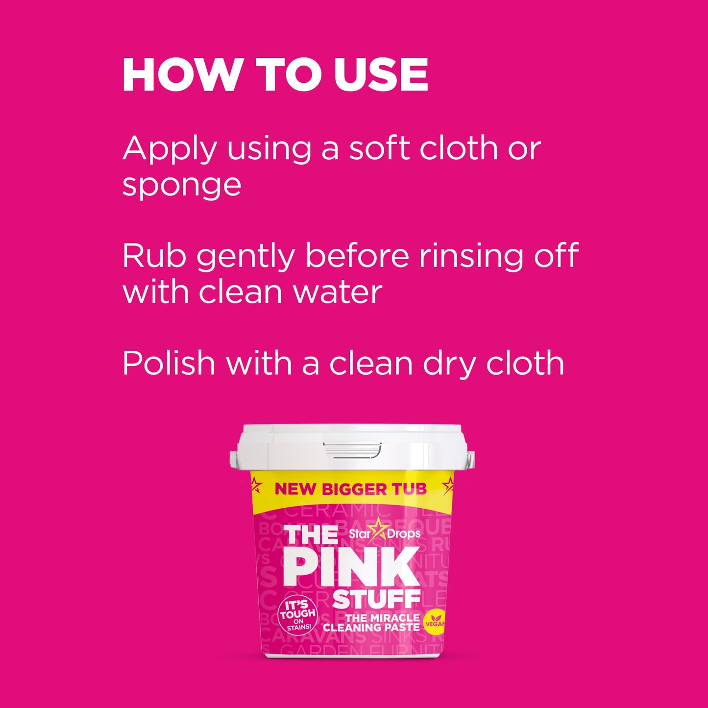 The Pink Stuff Miracle Cleaning Paste 850g - Vegan Multi Purpose Household Surface Cleaner - Non-Toxic, Not Tested on Animals