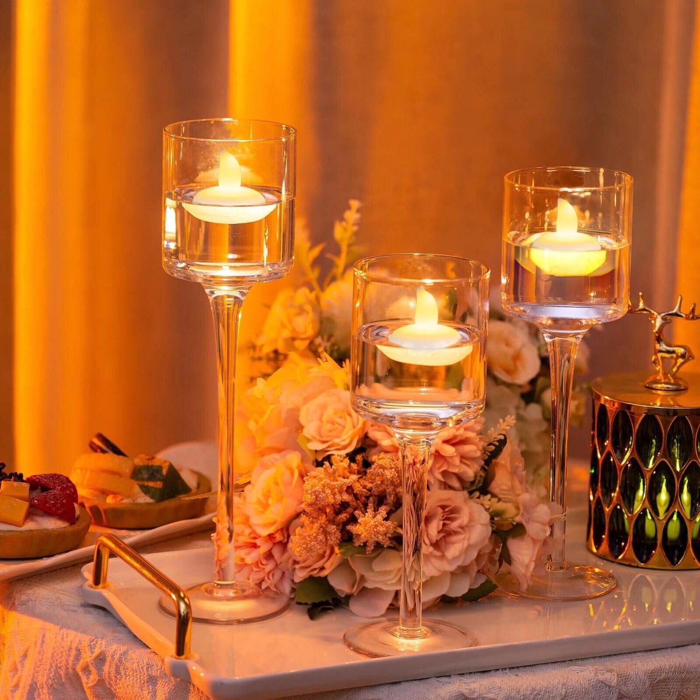 Yakpo 72 Pack Flameless Flickering Floating Tea Lights, Warm White Battery Operated Outdoor Waterproof Candles, LED Votive Tealight Candles Bulk for Wedding Centerpiece Vase Pond Halloween Decorations