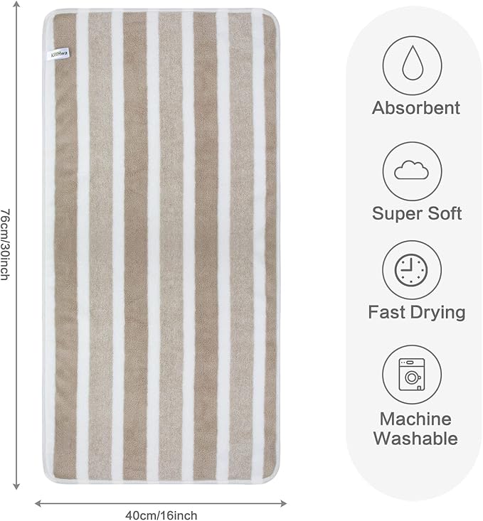 KinHwa Microfiber Hand Towels for Bathroom Soft and Absorbent Face Towels Brown