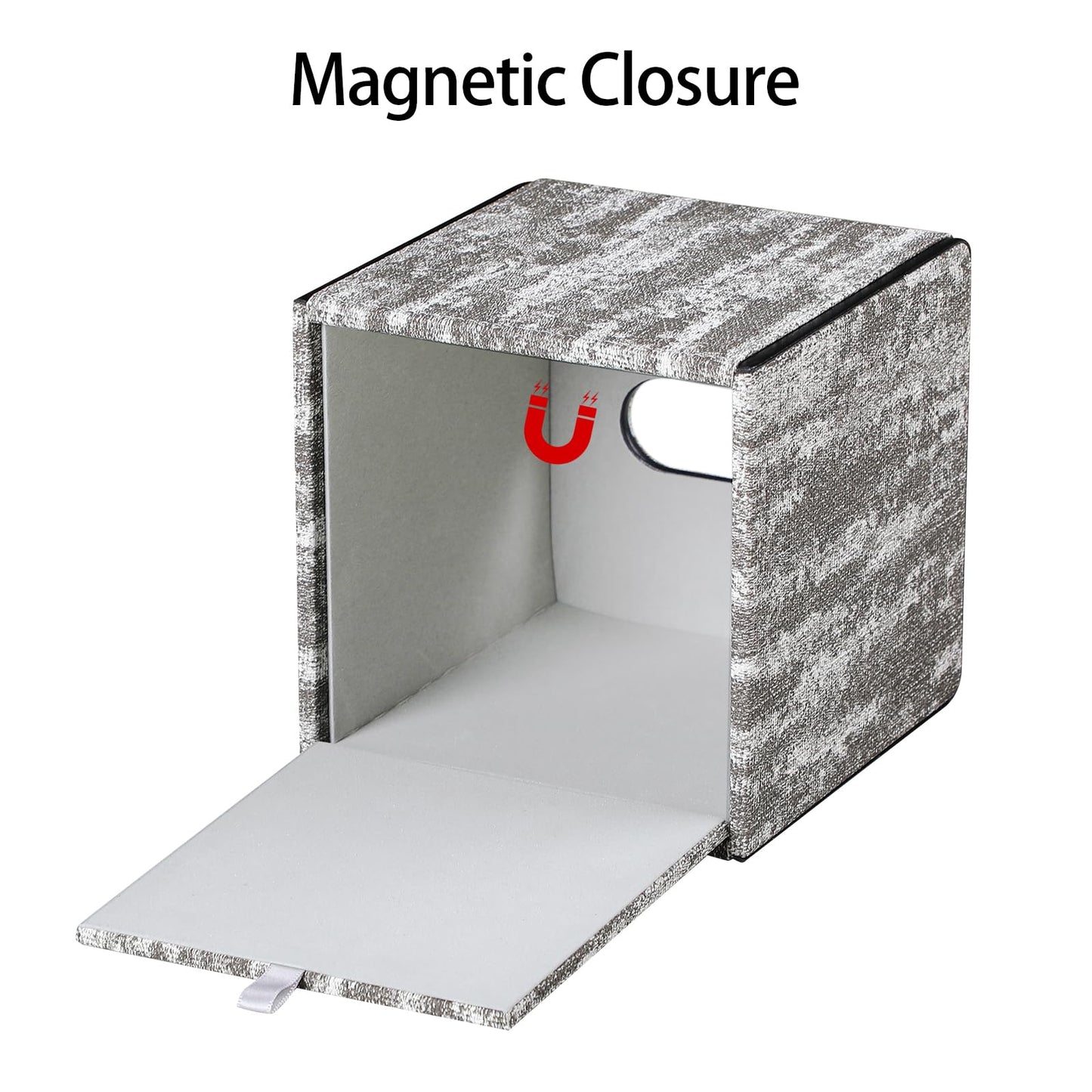 NICLNGSH Tissue Box Holder Square, Marble Pattern ‌PU Leather Cube Tissue Box Cover with Magnetic Closure for Toilet Tank Bedroom Living Room (Light Taupe)