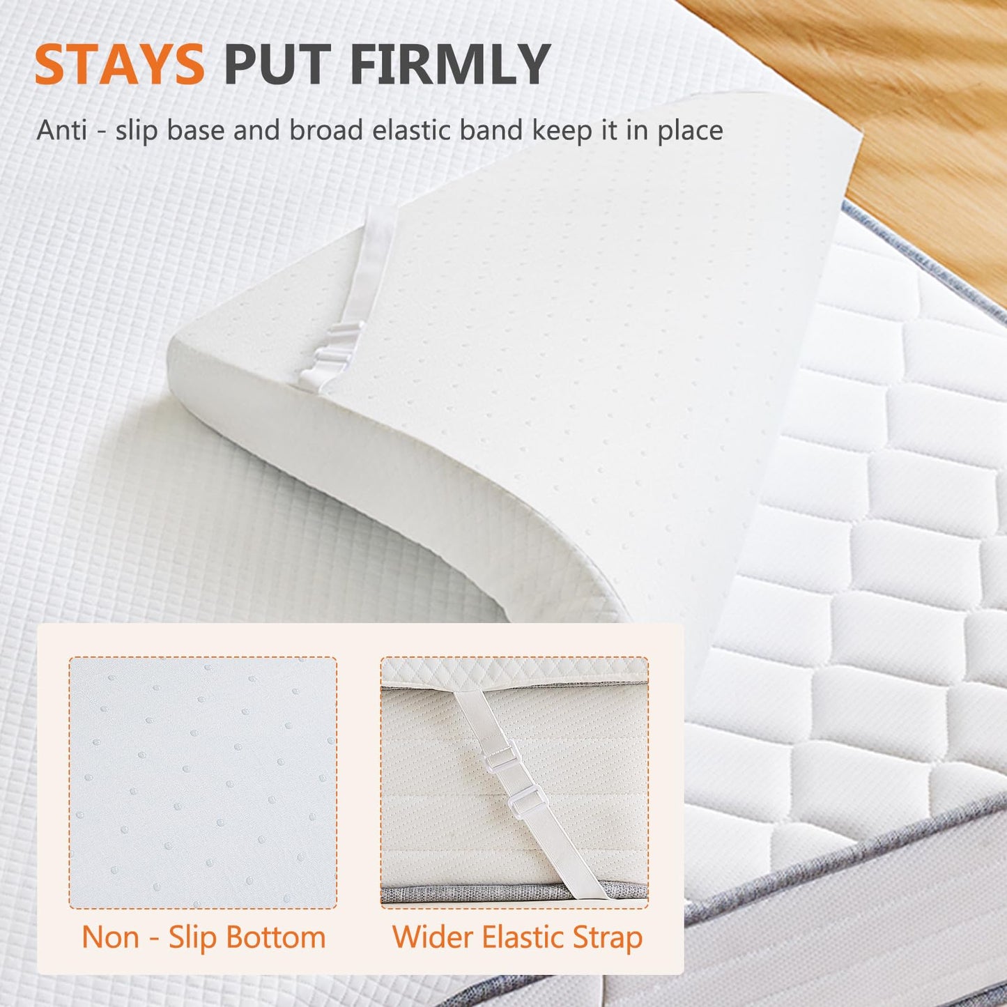 Sweetcrispy Mattress Topper Twin with Removable Soft Cover, 3 Inch Thick Gel Infused Cooling Memory Foam Pad for Twin Size Bed, Sleeper Sofa, RV, Camper, CertiPUR US Certified