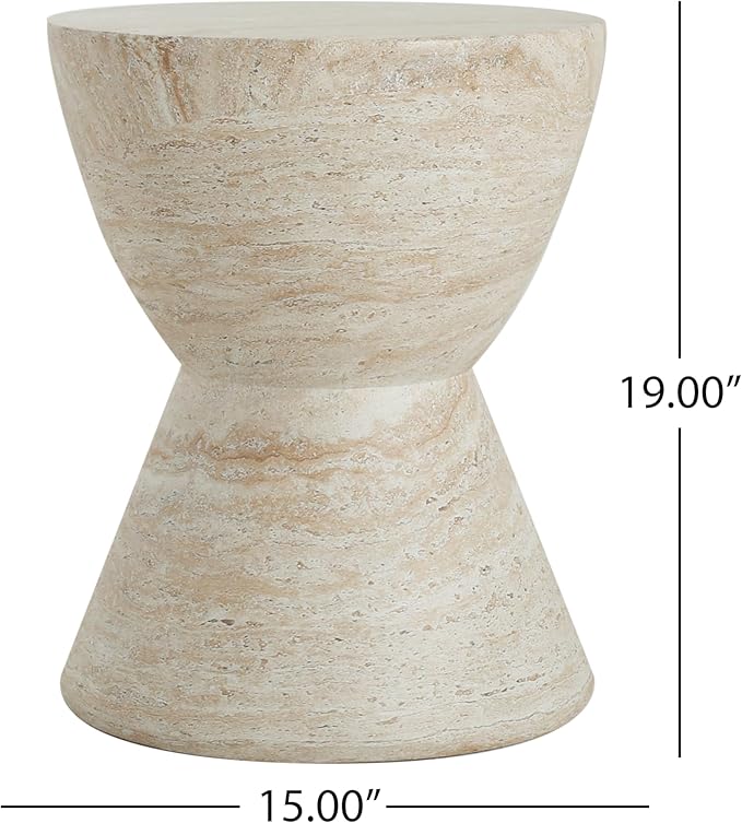 Christopher Knight Home Outdoor Side Table, Hourglass Shape Side Table