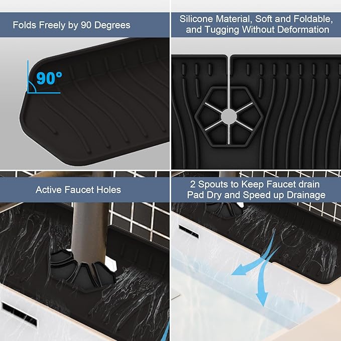 Faucet Guard - 90 Foldable Draining Mat
