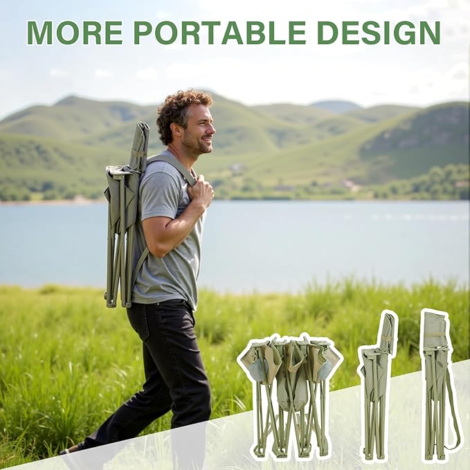Camping Chair Set of 3, Outdoor Folding Camping Chairs