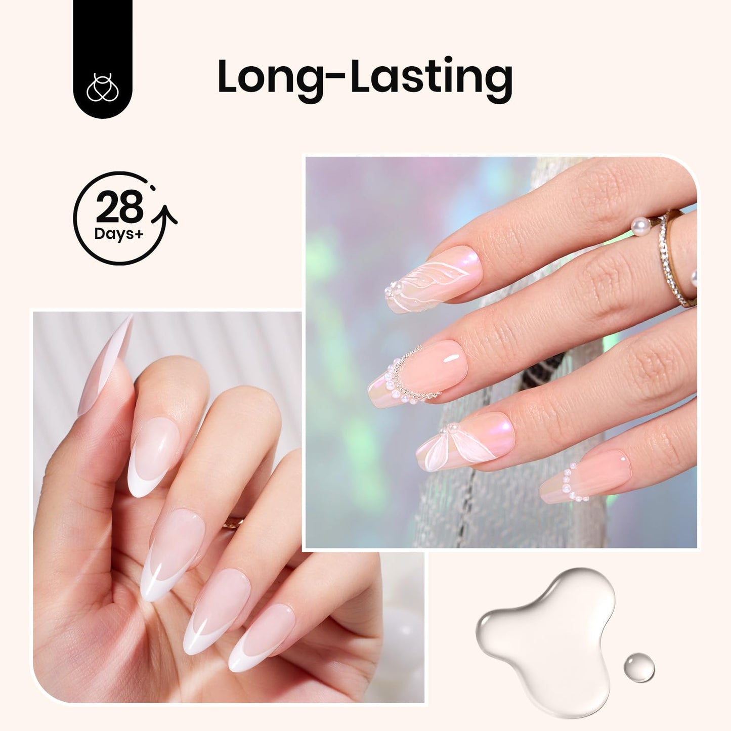 Beetles Nail Prep Kit Nail Dehydrator and Primer Nail Care Tool Kit 20ml Large Capacity Acid-Free & Hema-Free Dehydrate Bond Primer with Manicure Tools for Acrylic Nail Gifts for Women
