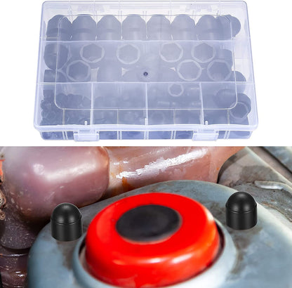 wugongshan 145 Pcs Screws Bolt Covers Caps, Hex Head Dome Bolt Covers, Plastic Bolt Caps, Screw Caps Covers, Hexagonal Screw Bolts Cover Protection Caps for Matching, M4 M5 M6 M8 M10 M12