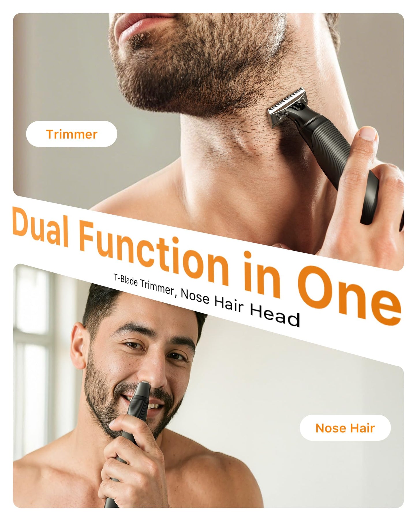 [2025 Upgraded Beard & Body Hair Trimmer for Men [All-in-One] USB-C Fast Charging, Groin & Ball Hair Painless Electric Shaver, Travel Razors, Waterproof Wet/Dry Groomer, Black(Lite)