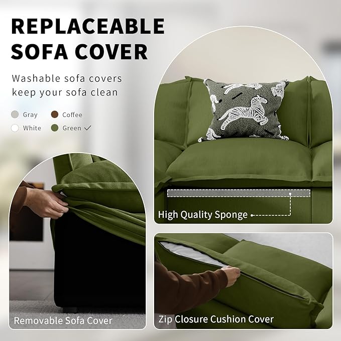 5 Seat V Shape Modular Sectional Couch Sofa