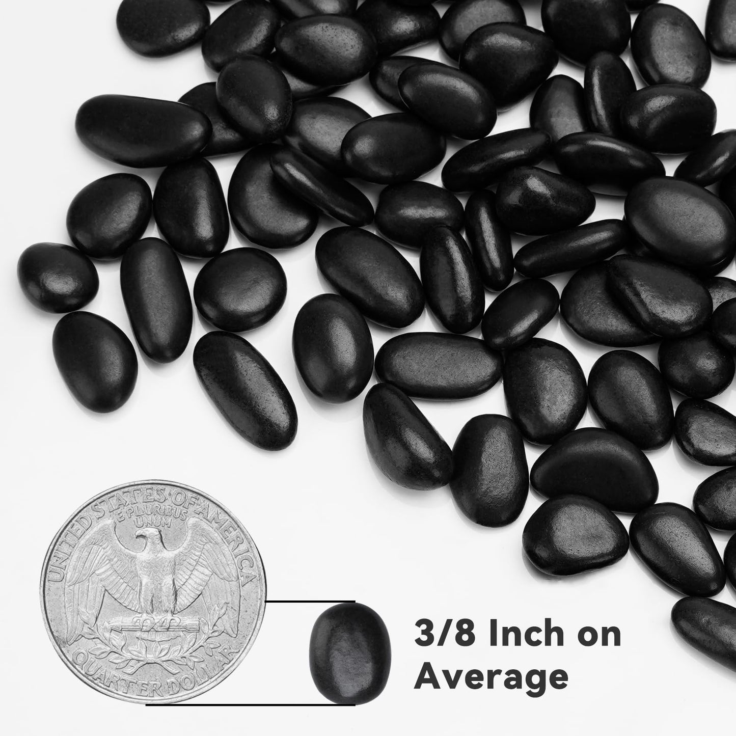Onlyfire 10 lb Gray Pebbles, 3/8" Natural Decorative River Rocks for Plants, Vases, Aquarium, Succulents and Outdoor Garden Landscaping