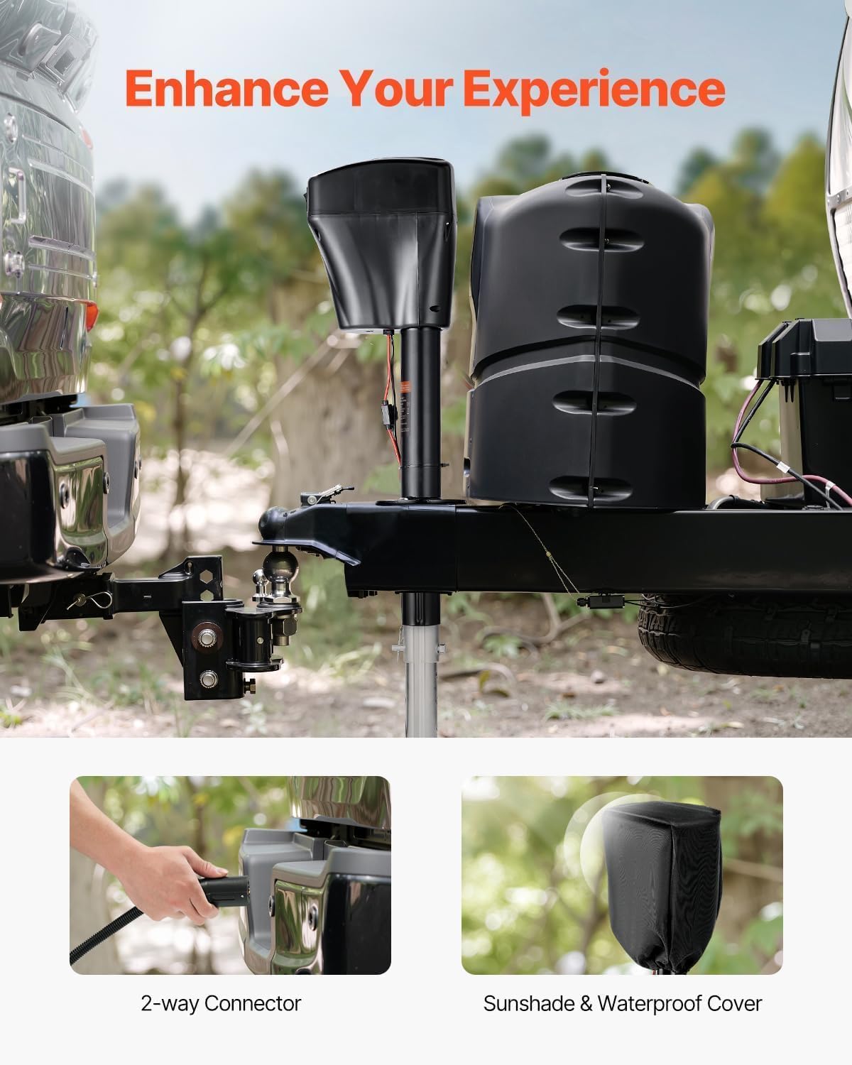 Electric Trailer Jack 7500 Lbs,Heavy Duty Electric Tongue Jack,10“-34“ Lift, 12V DC and LED Light, Power Tongue Jack Waterproof for RV, Boat, Horse & Utility Trailers