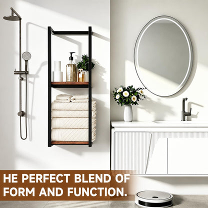 GOTFLYO Towel Racks for Bathroom, 2 Tier Wall-Mounted Towel Rack, Home Decor Shelf, Space-Saving Organizer Rack for Household, Bathroom, and Bedroom