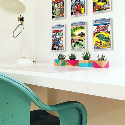 20 Pack Comic Book Display Shelf Slab Wall Mount Kit, Heavy Duty Comics Books Case Frame Holder, Clear Color (40 Pieces Hold 20 Slabs) - Comics and Cases Not Included