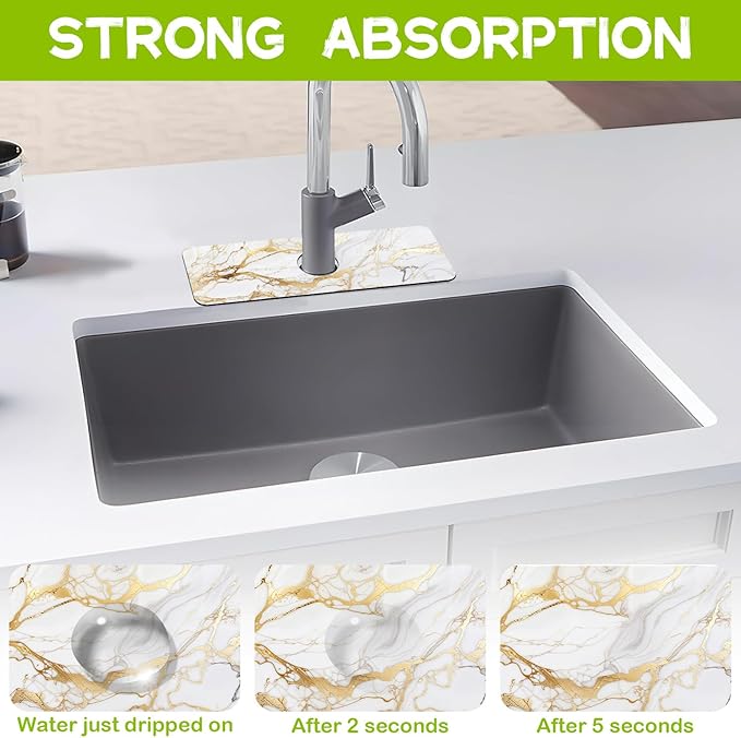 Kitchen Sink Splash Guard Faucet Mat Super Absorbent Fast Drying Mat Guard