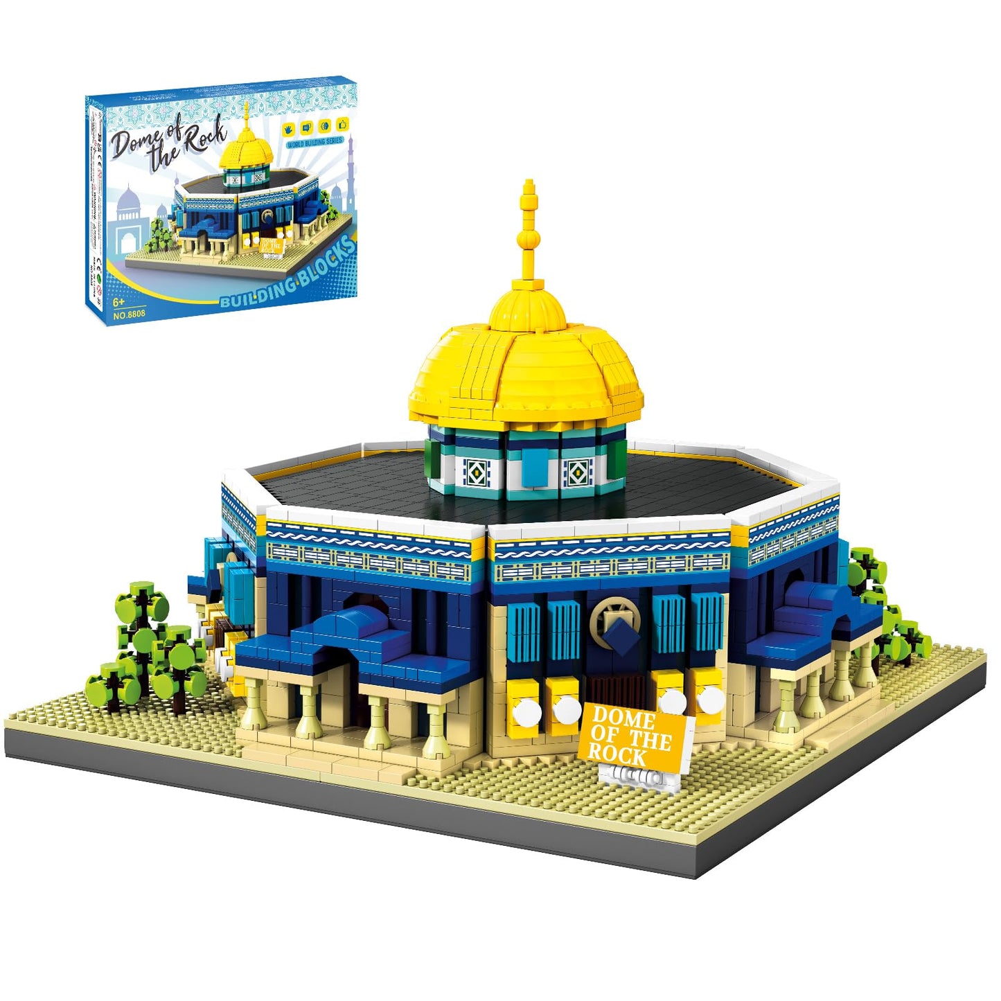 LQPFBSM Dome of The Rock Building Blocks Sets Islamic Architecture Building Kits World Famous Landmark Model Toys Eid Gifts for Muslim Adults Kids 983PCS