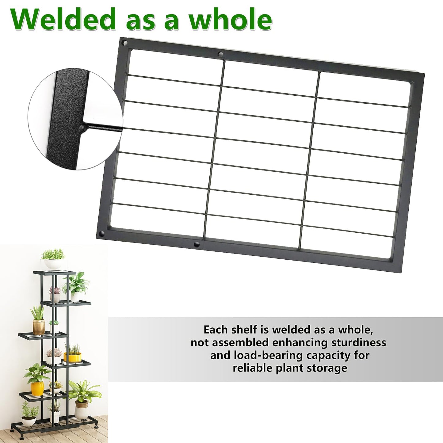 Metal Plant Stand, 6 Tier 12 Potted, Upgrade Multiple Plant Rack Shelf Organizer, Indoor Planter Display Shelving Unit for Patio Garden Corner Balcony Living Room