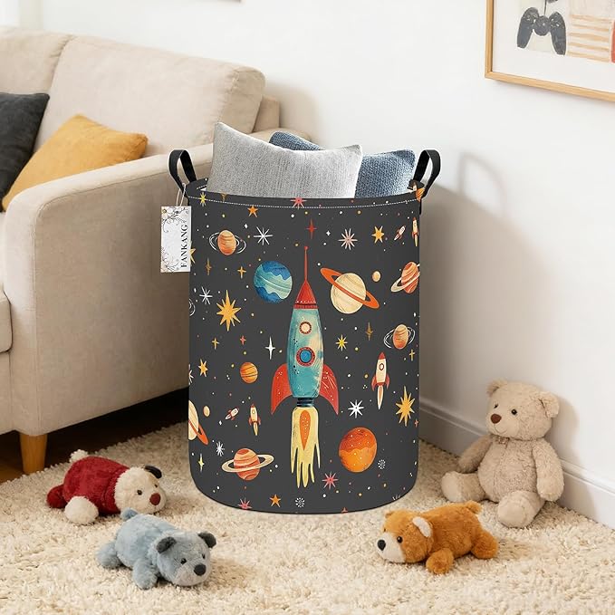 FANKANG Storage Basket, Nursery Hamper Canvas Laundry Basket Foldable
