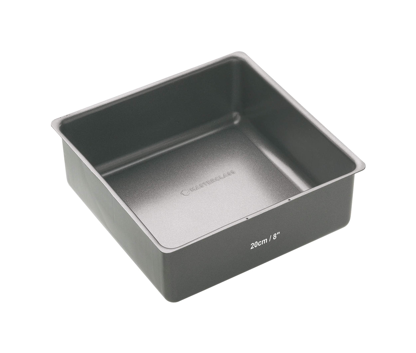 MasterClass Baking Tray, Cake Tin Loose Bottom Pan with PTFE, PFOA and BPA Free Non Stick, Deep Cake Tin, Carbon Steel, Square, 2cm (8")