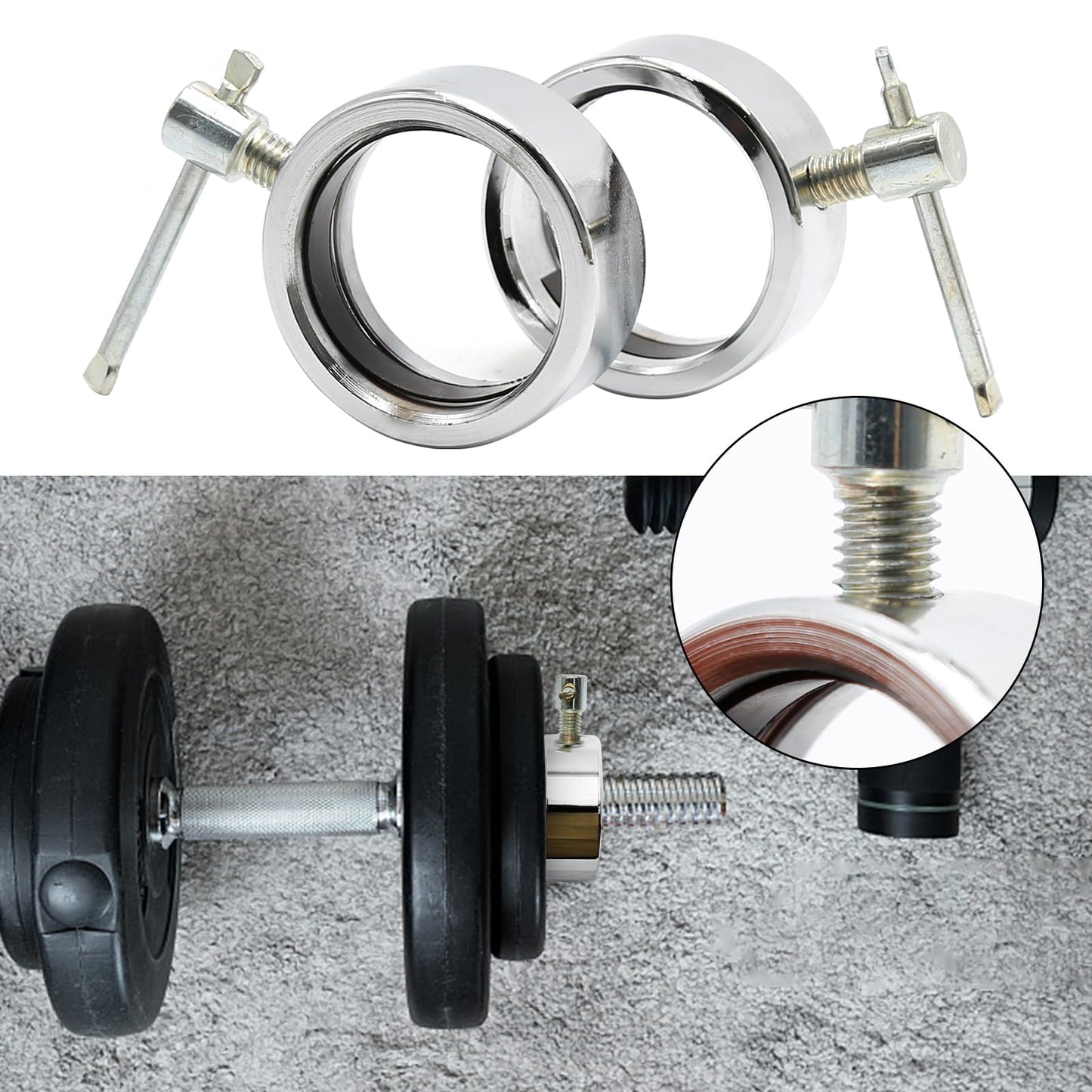 2-Piece Olympic Barbell Locking Collars, Fits 2-inch Olympic Barbell Screw Clamps, Suitable for Professional Gym Weight Training