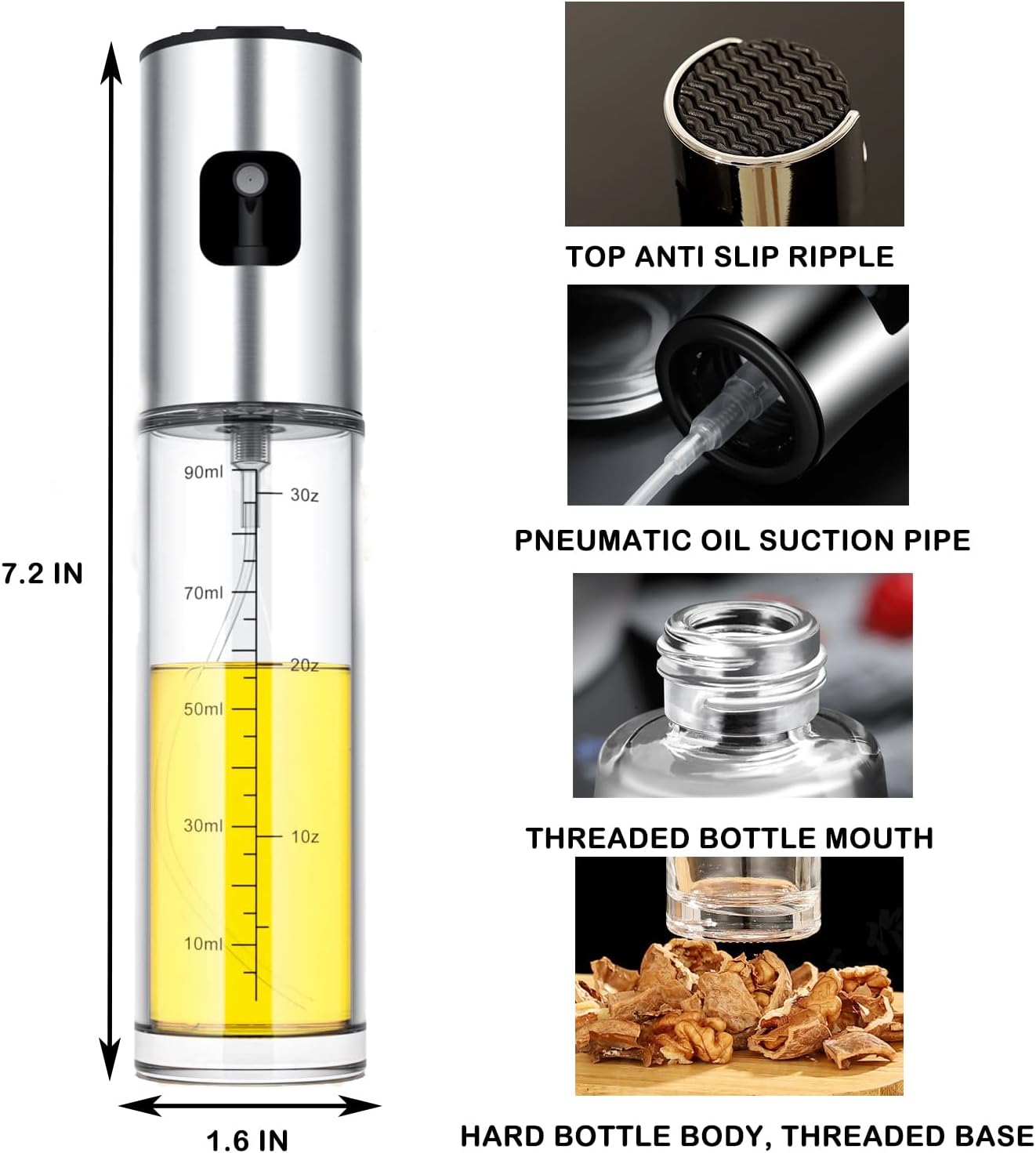 Oil Sprayer for Cooking,100ml Oil Sprayer for Air Fryer, Salad,BBQ,Roasting