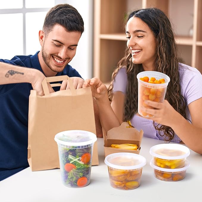 AOZITA 48 Sets Plastic Deli Containers