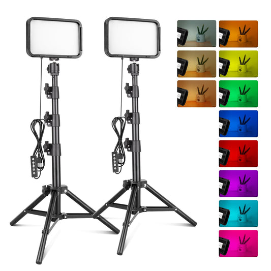 Torjim RGB Photography Video Lighting, Studio Lights with Adjustable Tripod Stand - 16 Color Lighting for Video Recording/YouTube/TikTok/Live Streaming/Make up/Vlogging