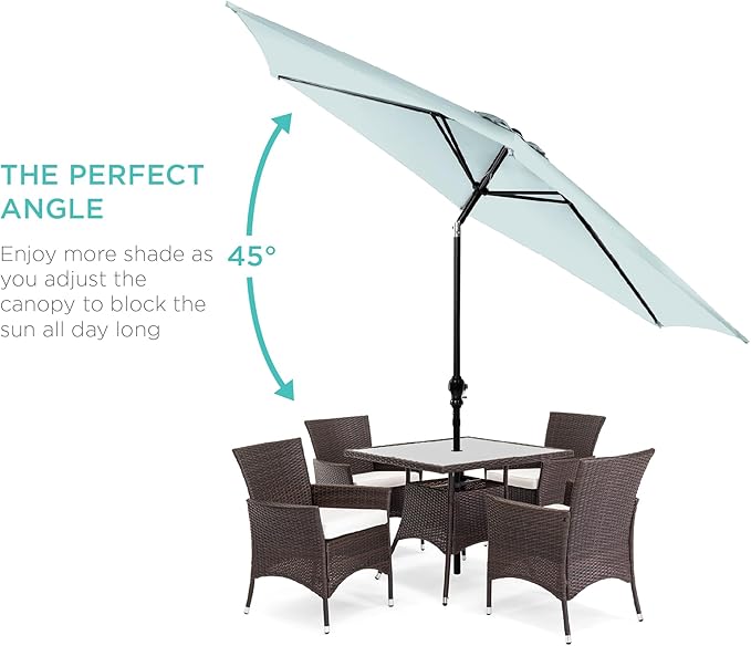 Best Choice Products 10ft Outdoor Table Compatible Steel Polyester Market Patio Umbrella w/Crank and Easy Push Button Tilt