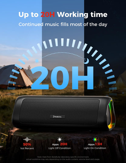Bluetooth Speaker Gifts for Men: Portable Wireless, IPX5 Waterproof, White Elephant Gifts for Adults, Stocking Stuffers for Teens Boy Girl, Up to 20H Playtime, TWS Pair, for Home/Party/Outdoor (Black)