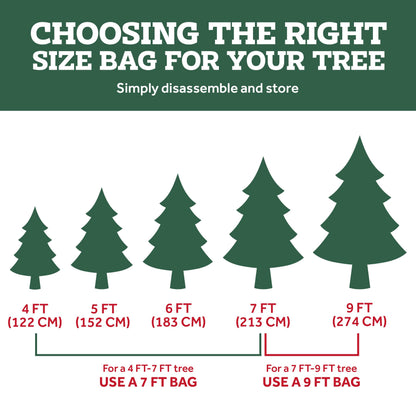 Zober Christmas Tree Storage Bag - Fits 7.5 Ft Artificial Trees - Plastic, Waterproof Christmas Tree Bag For Storage Box For Xmas - Strong, Durable Handles - Label Card Slot - Red