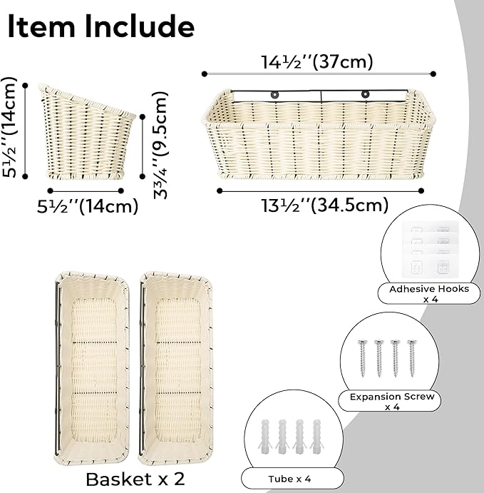 GRANNY SAYS Wicker Hanging Basket, 2 Pack Storage Baskets