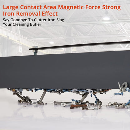 60" Heavy Duty Magnetic Sweeper - 140LB Capacity Industrial Magnet Bar for Nails, Screws & Metal Debris - Quick Release Lever for Construction Sites & Driveways