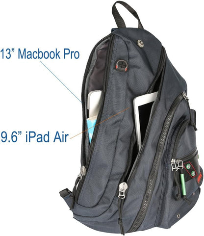 Sling Backpack, Sling Bag for Laptop, Crossbody Bag for Men, Larswon Shoulder Bag for Women, Laptop Backpack, Backpack