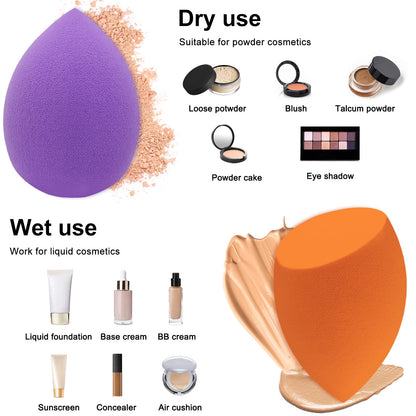 12 Pieces Professional Makeup Sponge Set,Latex Free Flawless Soft Setting Face Puffs,Multicolor Beauty Sponge Blender Cosmetic Applicator for Powder,Liquid,Facial Makeup Tools