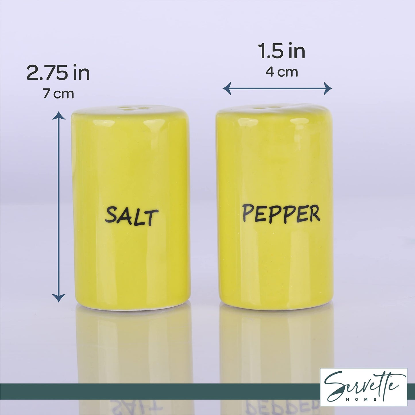 Yellow Salt & Pepper Shakers Ceramic