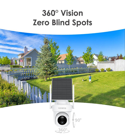 4K Security Cameras Wireless Outdoor, No Subscription, Works in -14°F Cold [2026 NEW] Solar-Powered Home Security Camera System with 360° Auto Tracking, Color Night Vision, 5G & 2.4G WiFi, Easy Setup