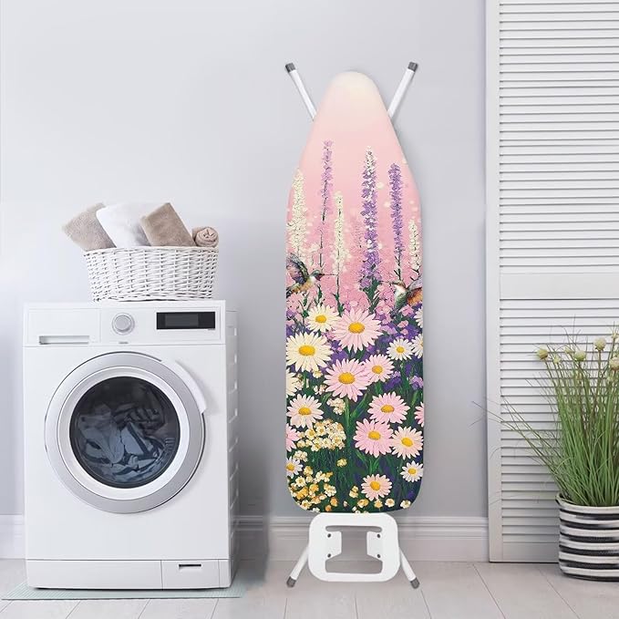 Purple Butterfly Thick Padding Ironing Board Covers Durable Stain Resistant