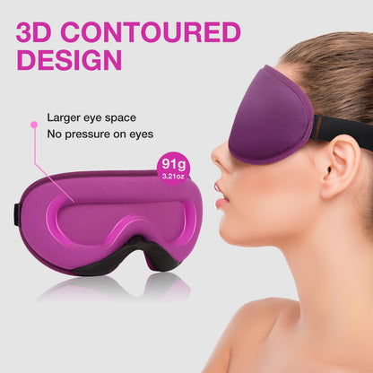 LYSIAN Sleep Eye Mask Men Women-3D Concave Comfortable Cooling Mask Blindfold for Adult Night Sleep Eyes Cover with Foam Ear Plugs for Sleeping, Yoga, Nap, Travel, Black