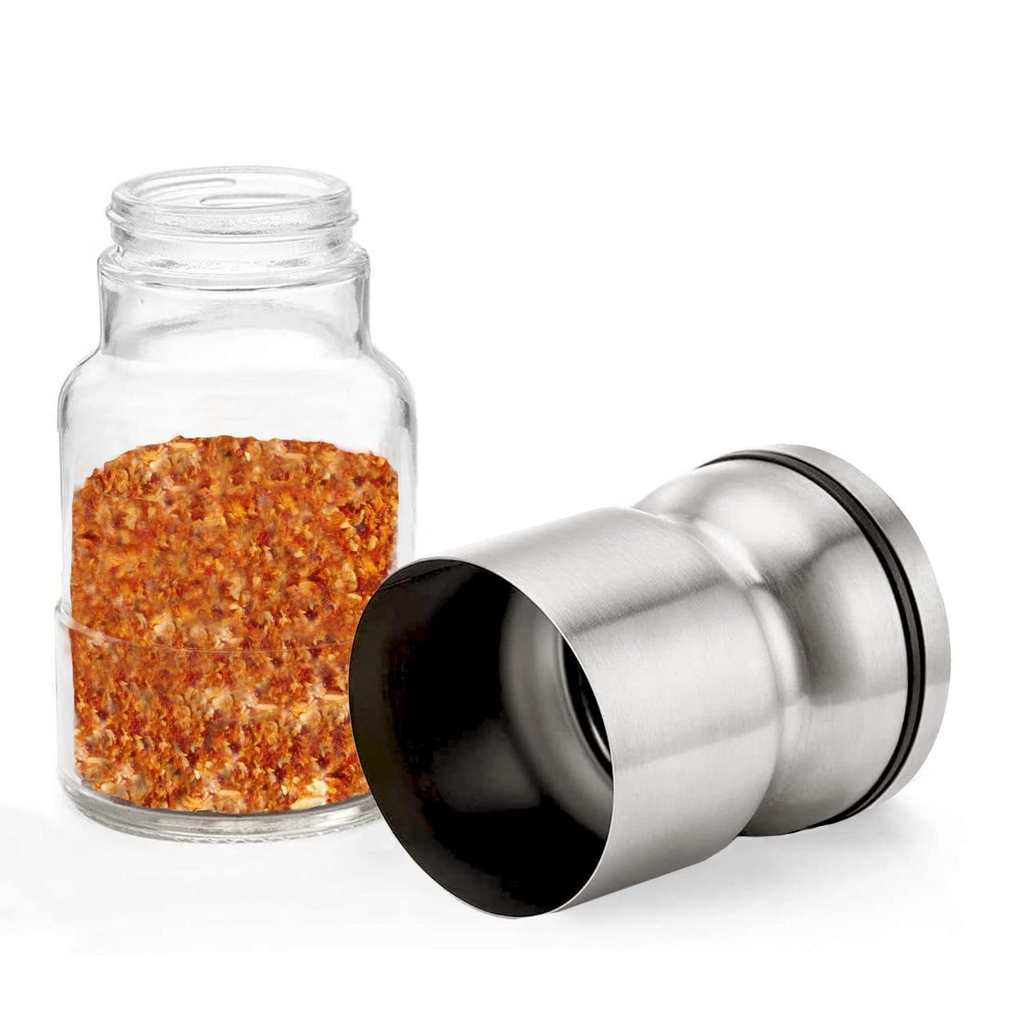 Cuisinox Stainless Steel Salt & Pepper Shakers Set, with Caddy, 4" each