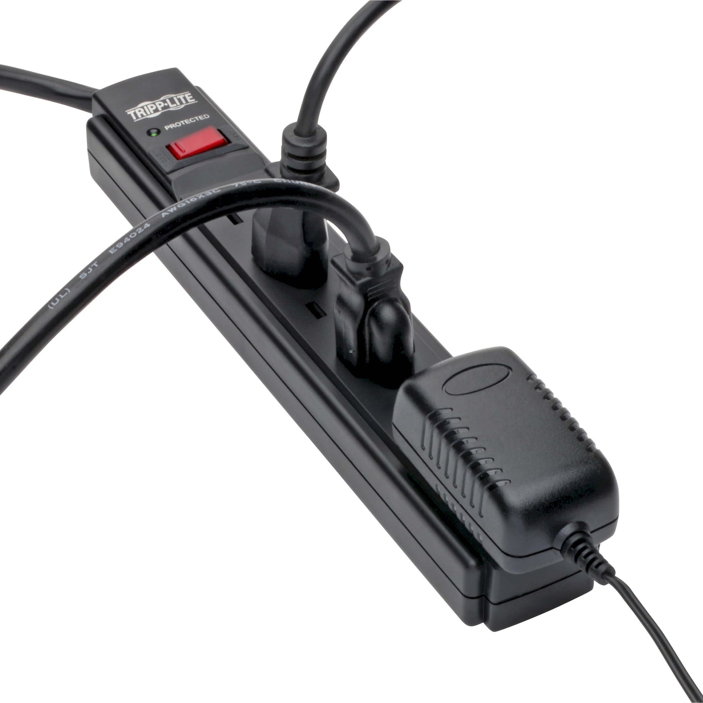 Eaton Tripp Lite series 6 Outlet Surge Protector Power Strip, 6ft Extension Cord, 900 Joules, 15A Circuit Breaker, UL Certified, Black (TLP606B)