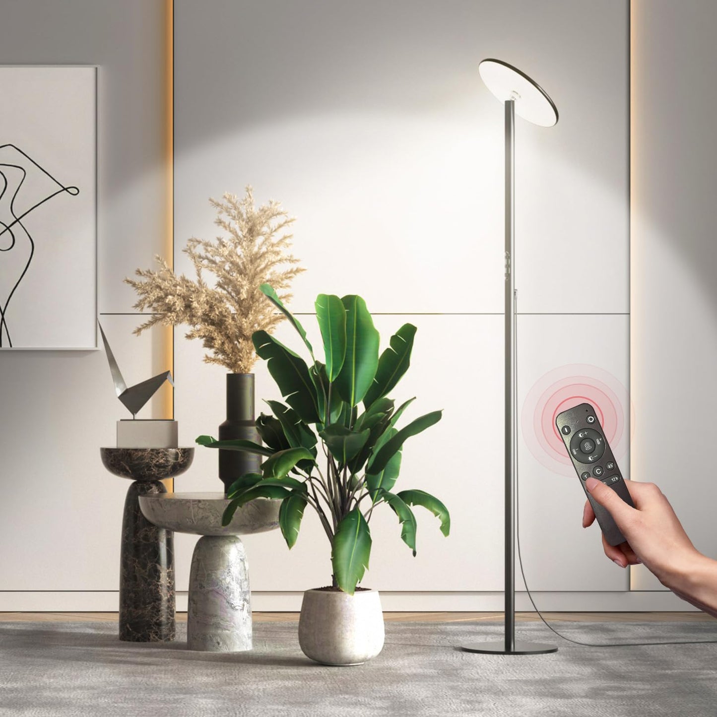 AJABotanics Grow Light for Indoor Plants 60W Full Spectrum LED, 85'' Adjustable Standing Plant Light, Tall Grow Light with Timer & 10-Level Dimmable, Ideal for Large Plants & Indoor Trees