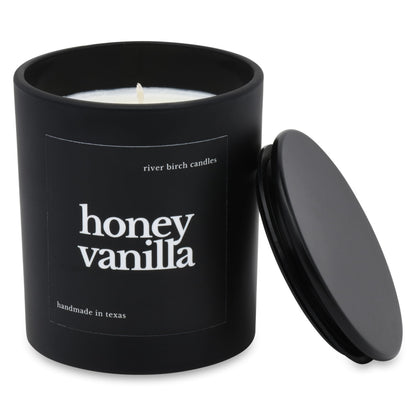 River Birch Candles Honey Vanilla Scented Candle | Premium, All-Natural, Non-Toxic, Soy Wax | 10oz 50 Hr Burn Time | Cozy Relaxing Gifts for Home