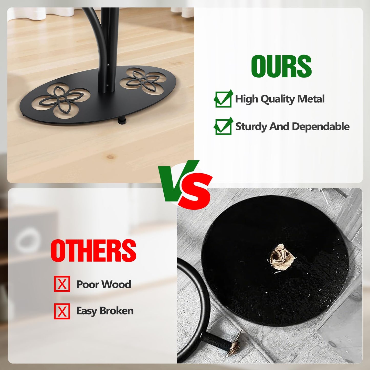 XZHXZH,Indoor 3 Tier Black Plant Stand, Tall Metal Plant Stand, Heavy-duty Base in the Shape of a Four-leaf Clover, Layered Modern Flower Pot Rack, Suitable for Courtyards, Patios, Living Rooms, Bedrooms