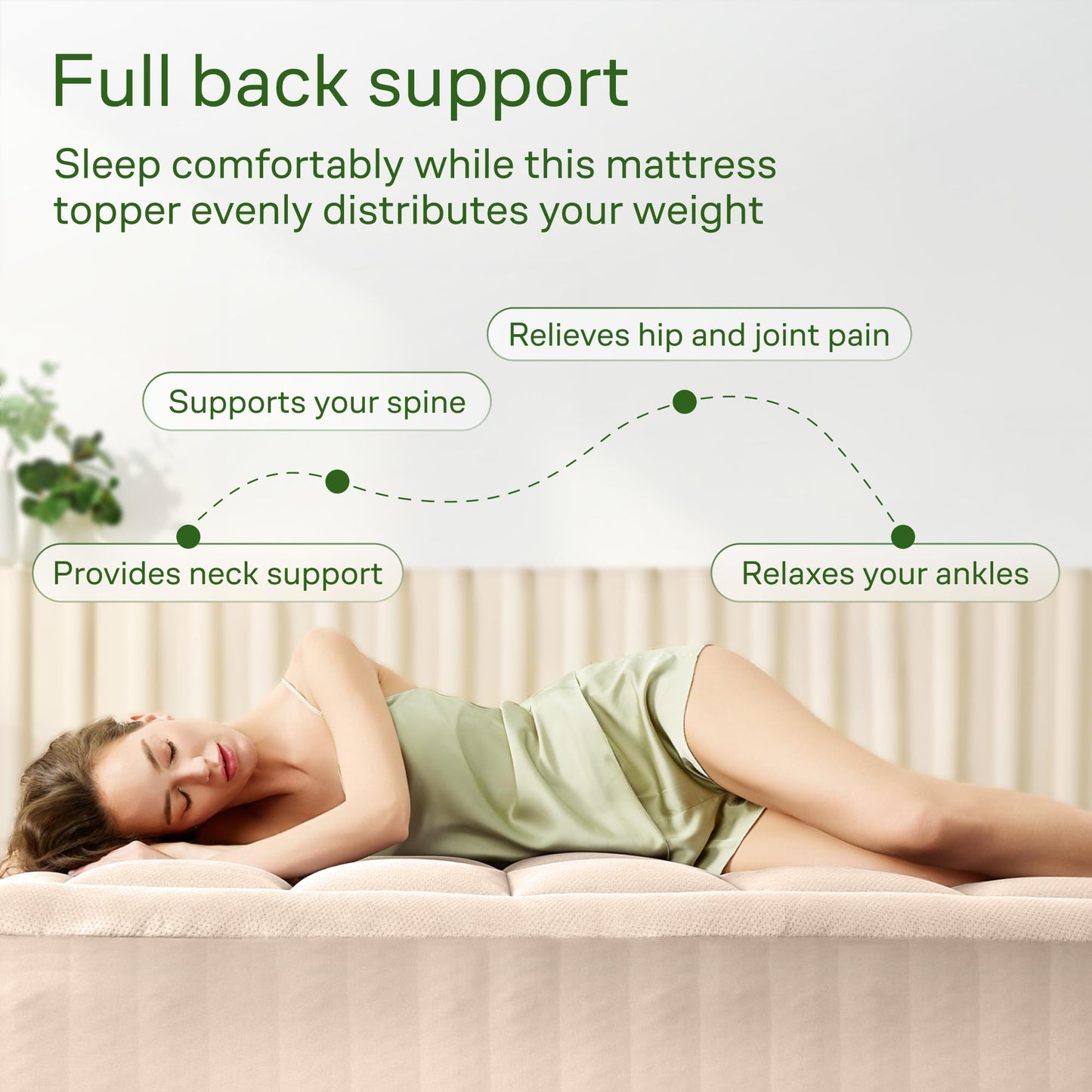 Niagara Sleep Solution Ultra Soft Queen Size Mattress Topper - Rayon Derived from Bamboo Pillow Top Mattress Pad for Back Pain Relief - Naturally Cooling for Hot Sleepers, Beige